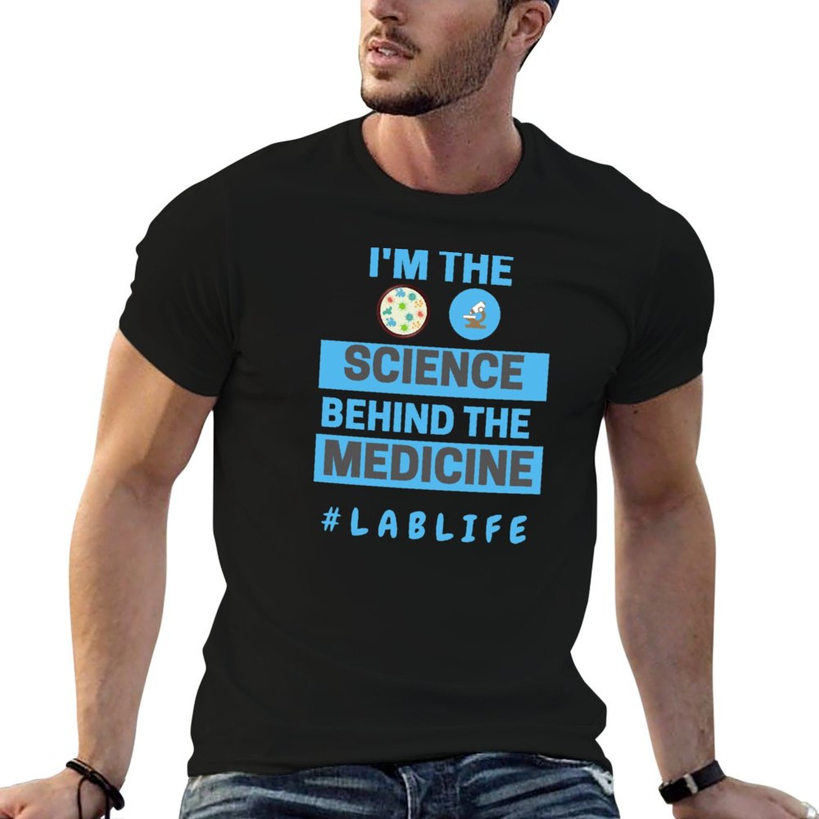 Medical Lab And Science - 私は医学の背後にある科学者です # LABLIFE 医療研究所科学者 Tシャツ お祝い用シンプル