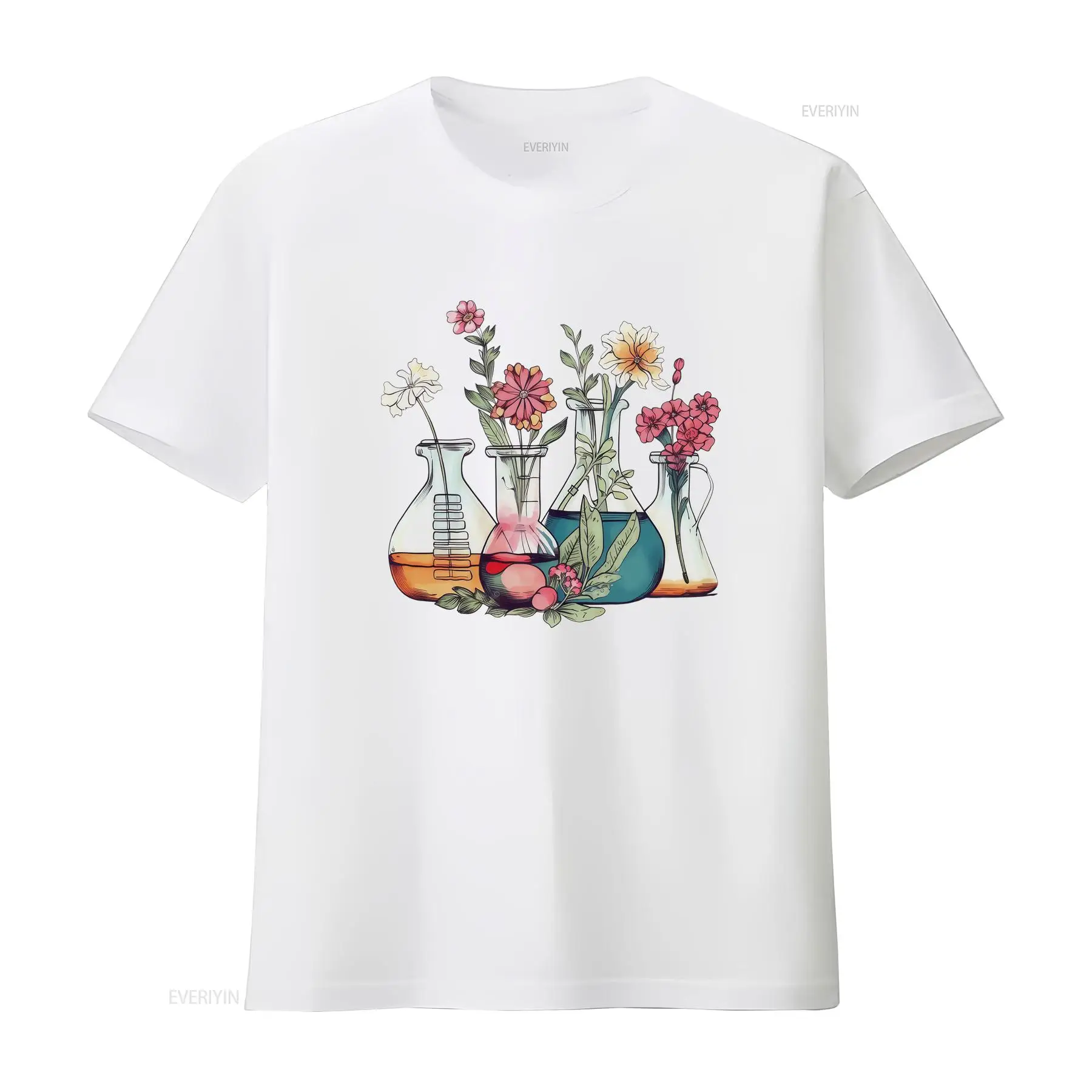 ラボ用Tシャツ 花柄ビーカー 化学研究所 科学者 化学者 医 - Medical Lab Technician のレビューと価格